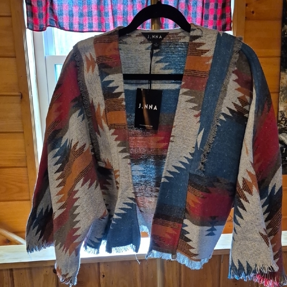 Women's Multicolor Crop Jacket/sweater Type Size Small NWT